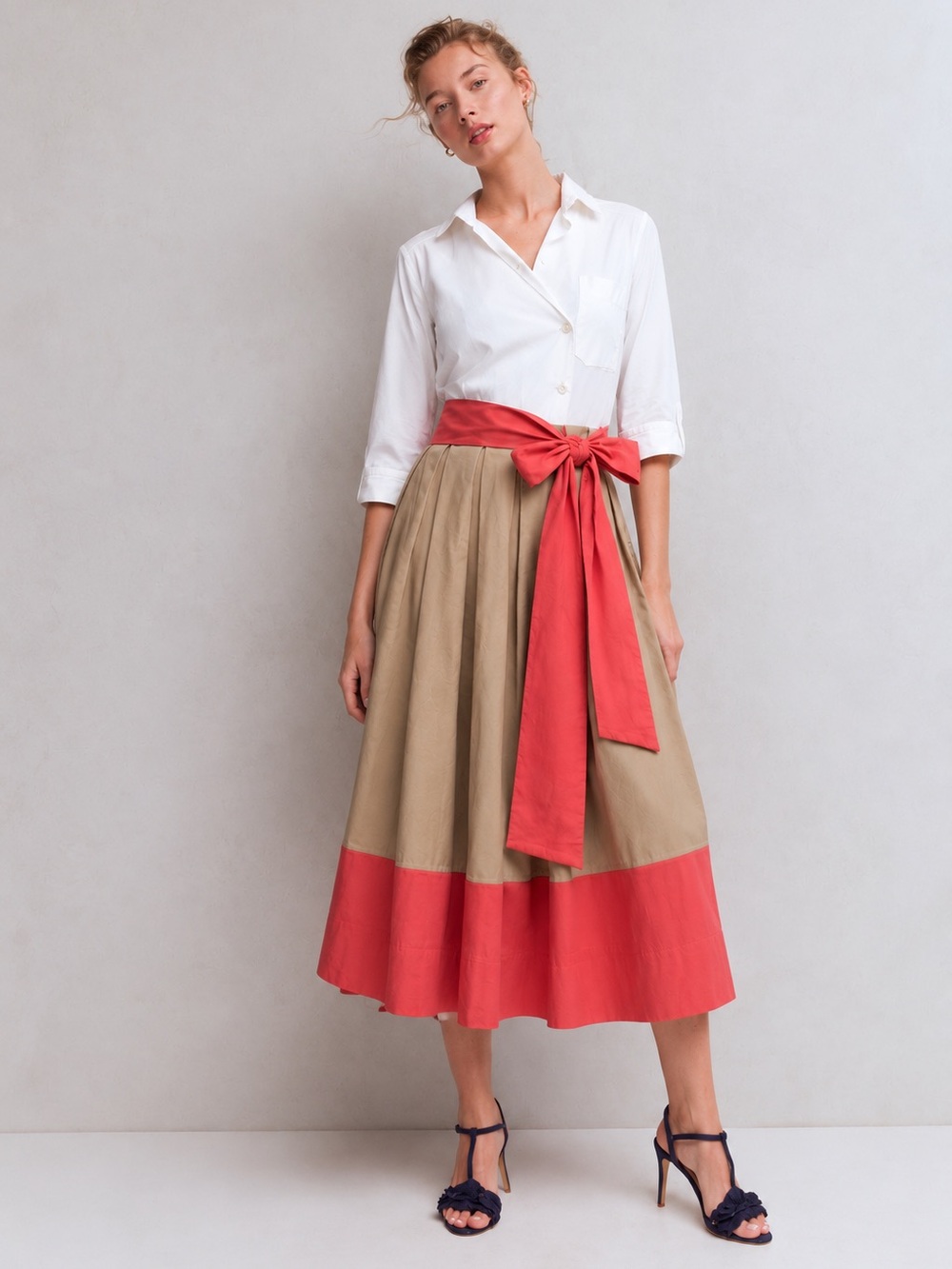 NWT Tommy Bahama Belted Colorblock Shirt Dress Pockets Size 6